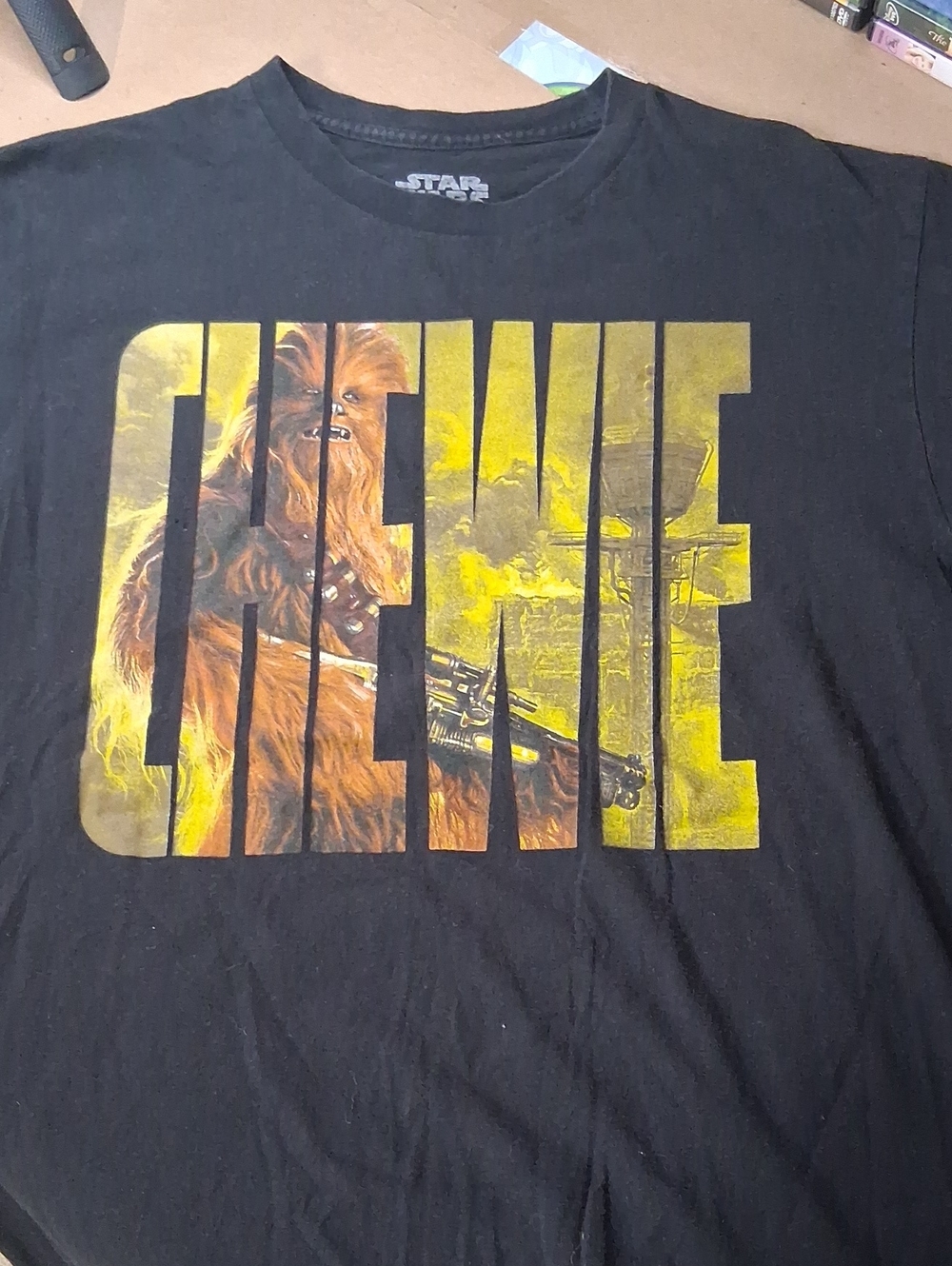 Star Wars Chewie Graphic Home Art Print - Black and Yellow